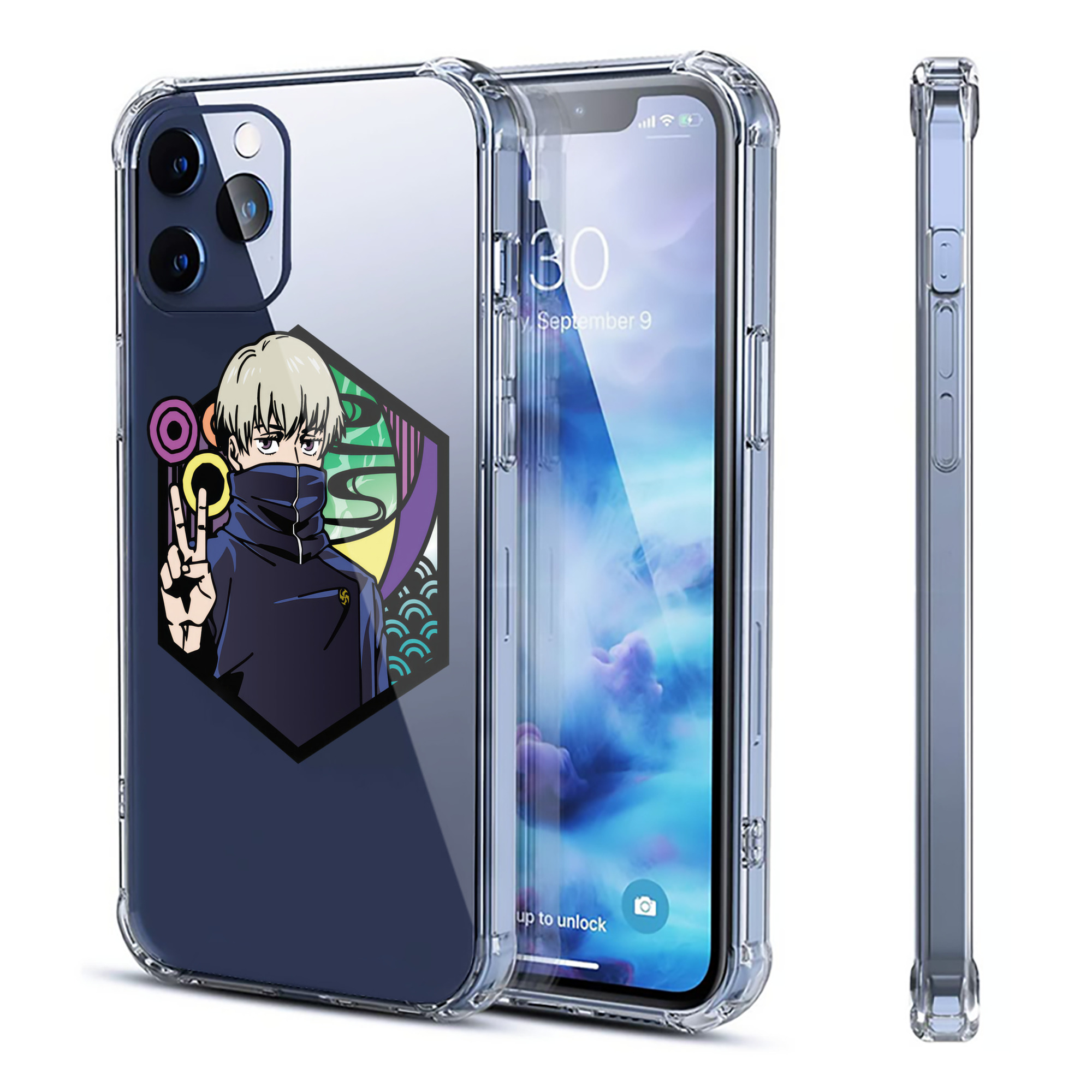 （画像用） 呪術廻戦 Jujutsu Kaisen 【iPhone 12シリーズ対応】透明スマホケース（クリアソフトケース）